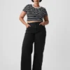 Jeans mit hoher Leibhöhe und weitem Bein