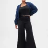 Jeans mit hoher Leibhöhe und weitem Bein
