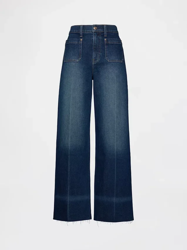 Jeans mit hoher Leibhöhe und weitem Bein