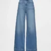 Jeans mit hoher Leibhöhe und weitem Bein