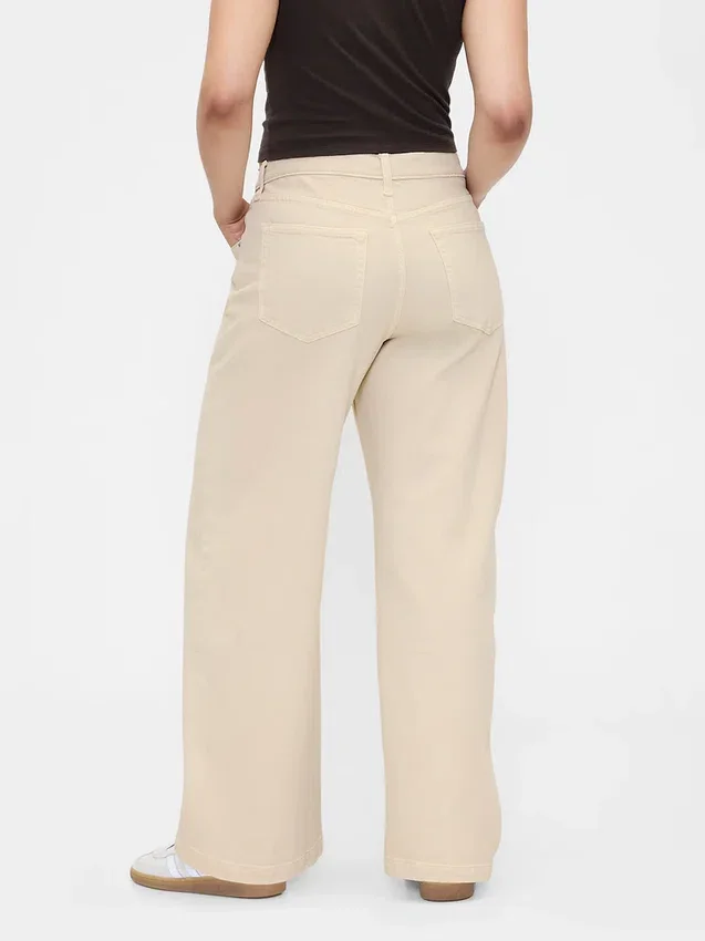 Jeans mit hoher Leibhöhe und weitem Bein
