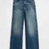 Jeans mit hoher Leibhöhe und weitem Bein