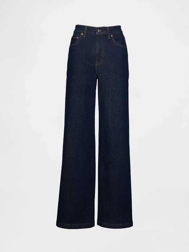 Jeans mit hoher Leibhöhe und weitem Bein