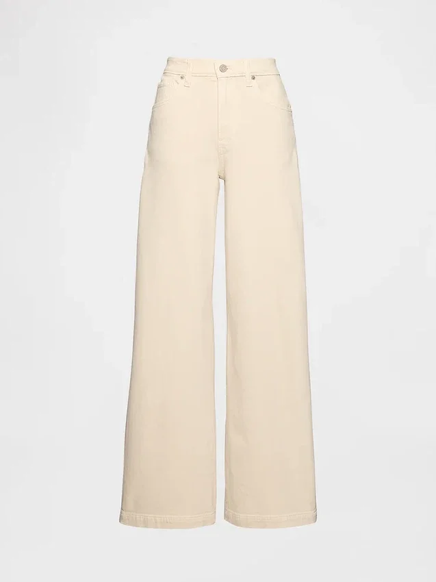 Jeans mit hoher Leibhöhe und weitem Bein