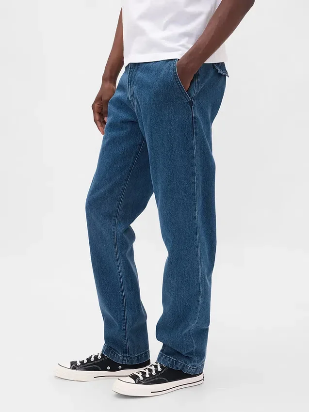 Jeans mit lockerer, gerader Passform
