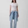 Jeans mit mittlerer Leibhöhe, Naht und lockerem, geradem Schnitt