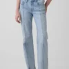Jeans mit mittlerer Leibhöhe, Naht und lockerem, geradem Schnitt