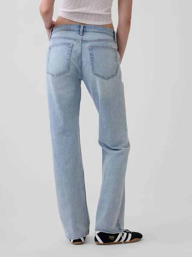 Jeans mit mittlerer Leibhöhe, Naht und lockerem, geradem Schnitt