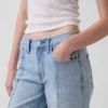 Jeans mit mittlerer Leibhöhe, Naht und lockerem, geradem Schnitt