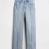 Jeans mit mittlerer Leibhöhe, Naht und lockerem, geradem Schnitt
