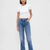 Jeans mit mittlerer Leibhöhe, steifer Passform und geradem Schnitt