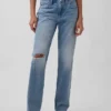 Jeans mit mittlerer Leibhöhe, steifer Passform und geradem Schnitt