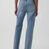 Jeans mit mittlerer Leibhöhe, steifer Passform und geradem Schnitt
