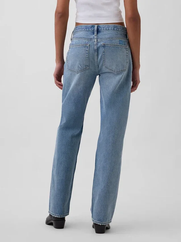 Jeans mit mittlerer Leibhöhe, steifer Passform und geradem Schnitt