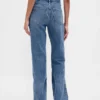 Jeans mit mittlerer Leibhöhe, steifer Passform und geradem Schnitt