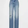 Jeans mit mittlerer Leibhöhe, steifer Passform und geradem Schnitt