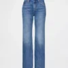 Jeans mit mittlerer Leibhöhe, steifer Passform und geradem Schnitt