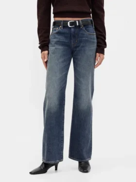 Jeans mit mittlerer Leibhöhe, steifer Passform und lockerem Flare-Schnitt