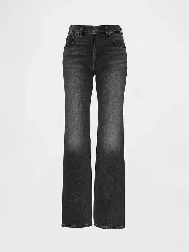Jeans mit mittlerer Leibhöhe, steifer Passform und lockerem Flare-Schnitt