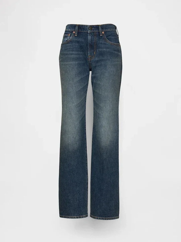 Jeans mit mittlerer Leibhöhe, steifer Passform und lockerem Flare-Schnitt