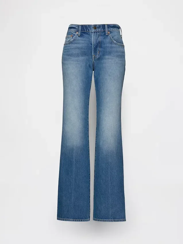 Jeans mit mittlerer Leibhöhe, steifer Passform und lockerem Flare-Schnitt