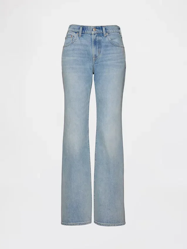 Jeans mit mittlerer Leibhöhe, steifer Passform und lockerem Flare-Schnitt