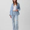Jeans mit mittlerer Leibhöhe und geradem, lockerem Schnitt