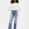 Jeans mit mittlerer Leibhöhe und geradem, lockerem Schnitt