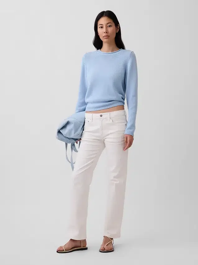 Jeans mit mittlerer Leibhöhe und geradem, lockerem Schnitt
