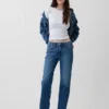 Jeans mit mittlerer Leibhöhe und geradem, lockerem Schnitt