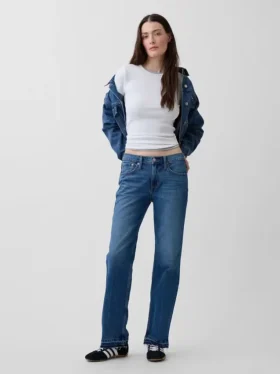 Jeans mit mittlerer Leibhöhe und geradem, lockerem Schnitt