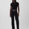 Jeans mit mittlerer Leibhöhe und geradem, lockerem Schnitt