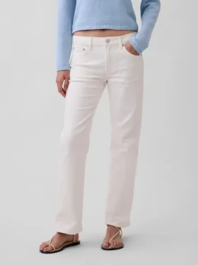 Jeans mit mittlerer Leibhöhe und geradem, lockerem Schnitt