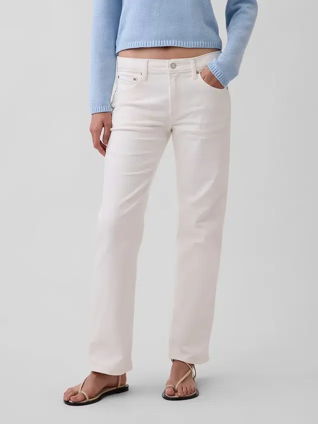 Jeans mit mittlerer Leibhöhe und geradem, lockerem Schnitt