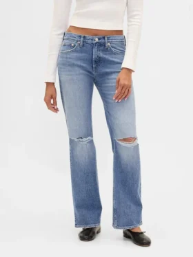 Jeans mit mittlerer Leibhöhe und geradem, lockerem Schnitt