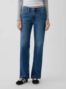 Jeans mit mittlerer Leibhöhe und geradem, lockerem Schnitt