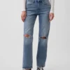 Jeans mit mittlerer Leibhöhe und geradem, lockerem Schnitt