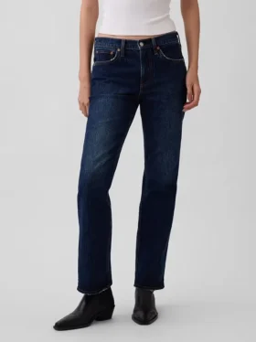 Jeans mit mittlerer Leibhöhe und geradem, lockerem Schnitt