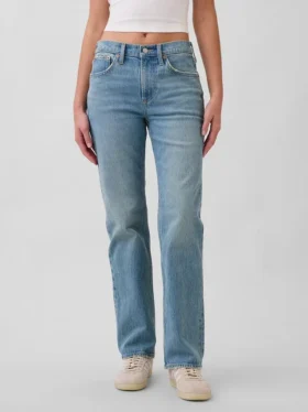 Jeans mit mittlerer Leibhöhe und geradem, lockerem Schnitt