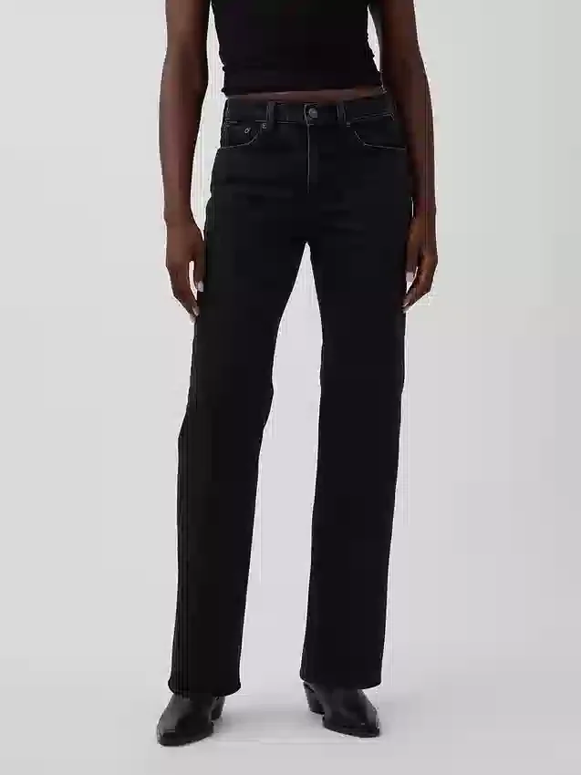 Jeans mit mittlerer Leibhöhe und geradem, lockerem Schnitt