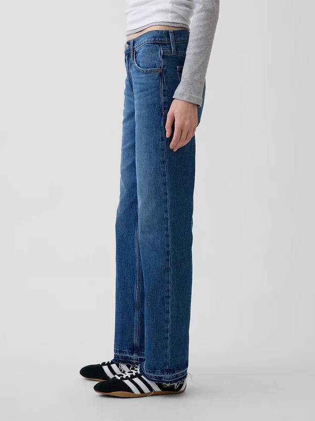 Jeans mit mittlerer Leibhöhe und geradem, lockerem Schnitt