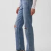 Jeans mit mittlerer Leibhöhe und geradem, lockerem Schnitt