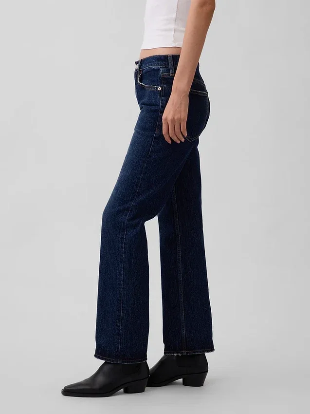 Jeans mit mittlerer Leibhöhe und geradem, lockerem Schnitt