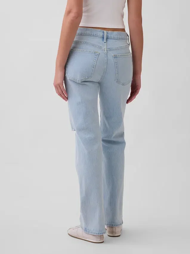 Jeans mit mittlerer Leibhöhe und geradem, lockerem Schnitt