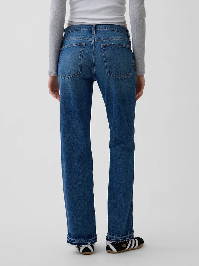 Jeans mit mittlerer Leibhöhe und geradem, lockerem Schnitt