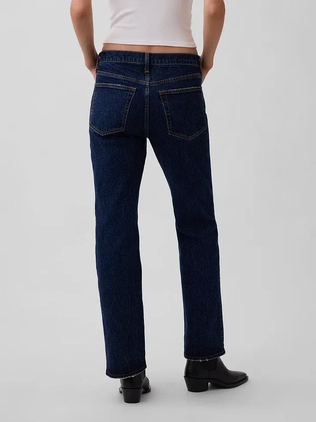 Jeans mit mittlerer Leibhöhe und geradem, lockerem Schnitt