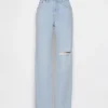 Jeans mit mittlerer Leibhöhe und geradem, lockerem Schnitt