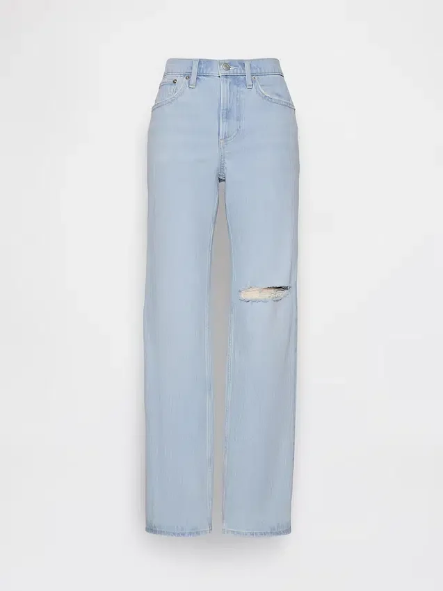 Jeans mit mittlerer Leibhöhe und geradem, lockerem Schnitt