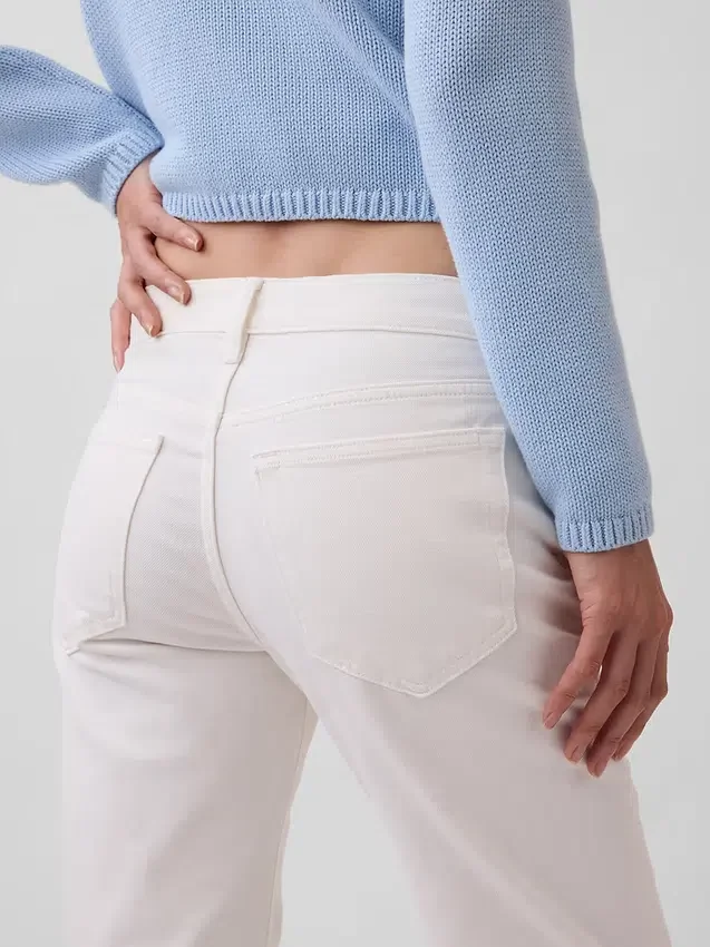 Jeans mit mittlerer Leibhöhe und geradem, lockerem Schnitt