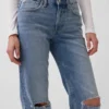 Jeans mit mittlerer Leibhöhe und geradem, lockerem Schnitt